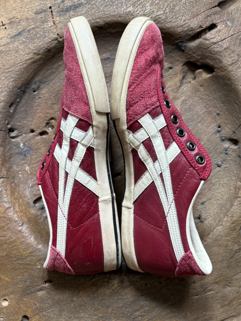 Onitsuka Tiger Rotation 77 burgundy men's sneakers NO LACES size 8 blokecore - Picture 9 of 9